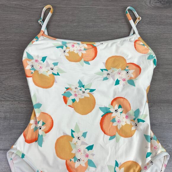 Kate Spade New York Cream Oranges Print One Piece Swimsuit Sz.M - Picture 6 of 14